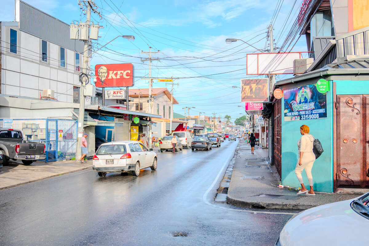 Tunapuna Main Road on the western stretch